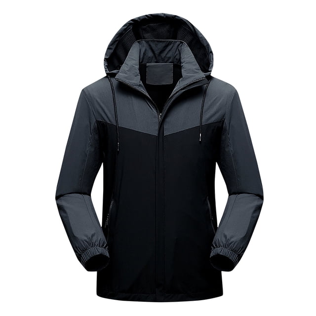 Birdeem Mens Detachable Cap Waterproof, Dirt-Proof, Wind-Proof, Tear-Resistant Zipper Casual Warm Jacket
