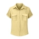 thumbnail image 4 of Craaazy Women's Relaxed Fit Collared Blouse, Solid Color Short Sleeve Button Down Top, Loose Comfy Cotton Casual Shirt with Pockets for Summer Gifts, 4 of 6