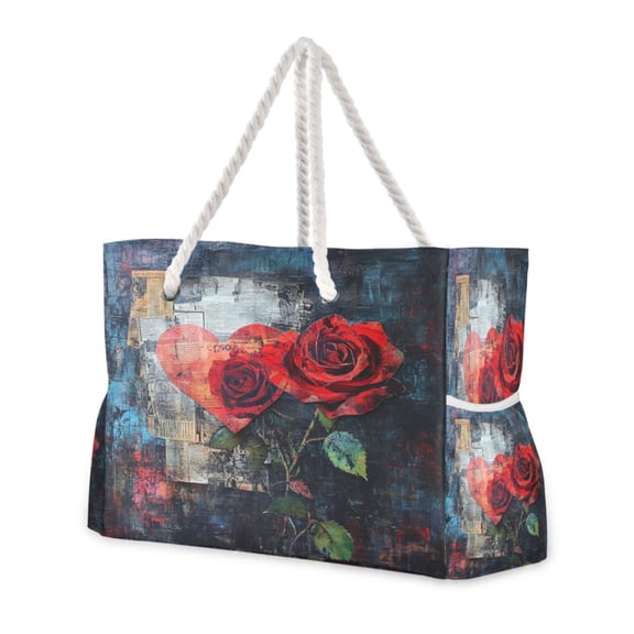 DIXRUYEE Beach Cooler Travel Tote Bags Beach Bag Fashion Hearts in Bloom Printed