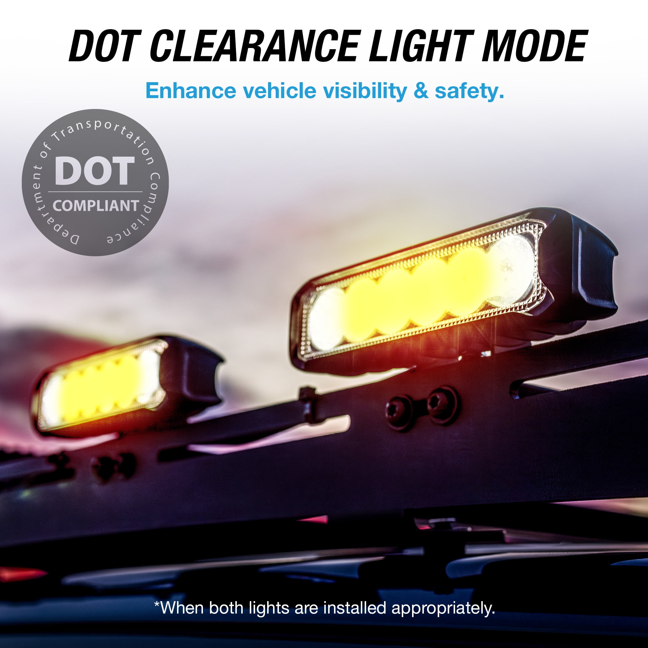 Type S Elevate 6 Inch Spot Beam Accent Light Bar Set - DOT Compliant, 2400 Lumens, Waterproof, Die-Cast, Off-Road Lights for Trucks, Jeeps, UTVs, ATVs, 2 Pack