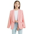 thumbnail image 5 of Girls Blazer Long Sleeve Shawl Collar Formal Blazers Suit Jacket Open Front Inner Pocket for Kids Fahsion Girls Blazer For 3-14 Years Girls Long Sleeve Turndown Neck Formal Jacket Pocket Top For Kids, 5 of 8