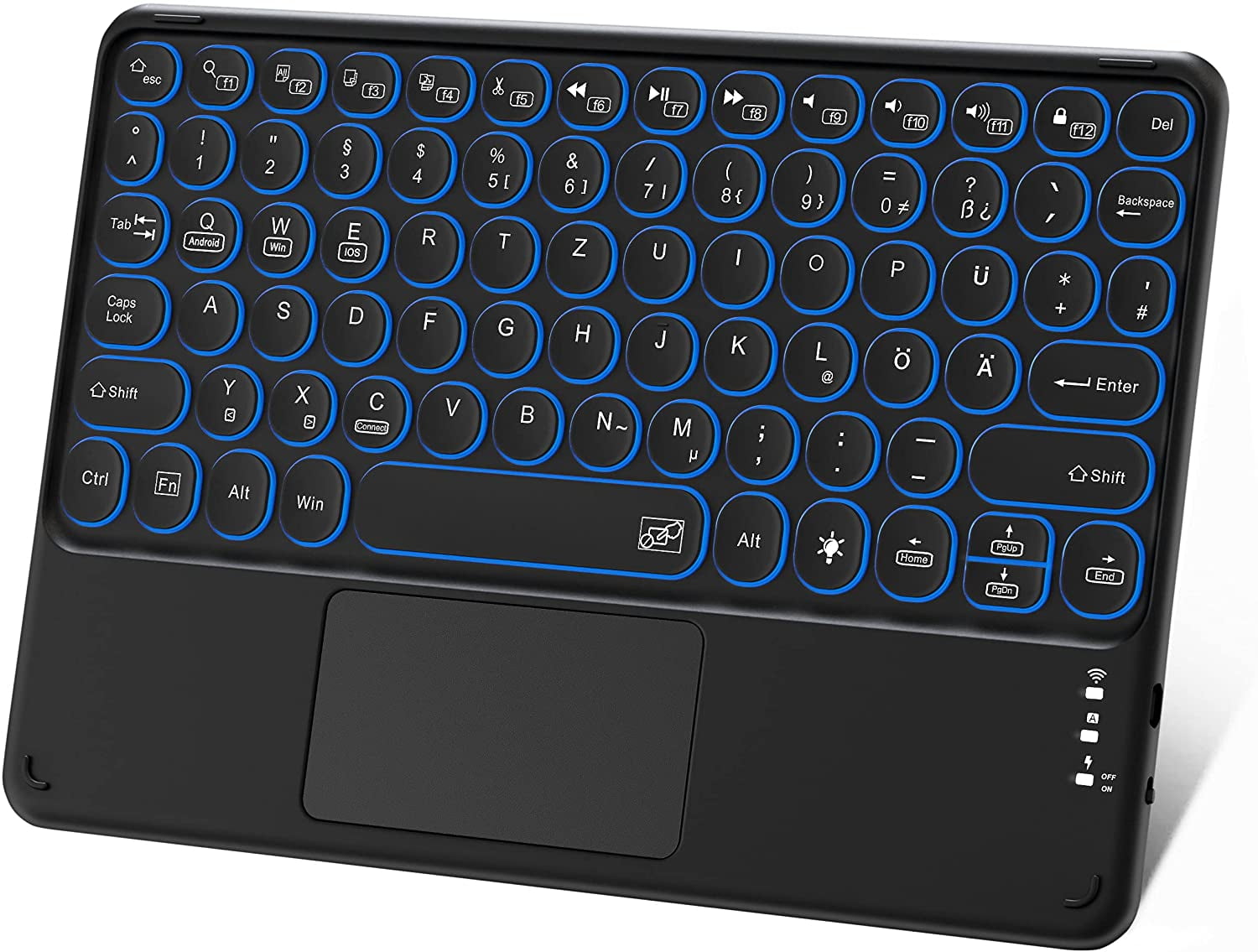 vene svømme dækning Bluetooth Keyboard with Touchpad Rechargeable Portable Wireless Bluetooth  Tablet Keyboard with Trackpad and 7 Colors Backlits Com - Walmart.com