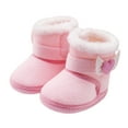 thumbnail image 4 of Gureui Newborn Baby Girls Plush Snow Boots Non Slip Soft Sole Warm Princess Snow Boots, 4 of 6