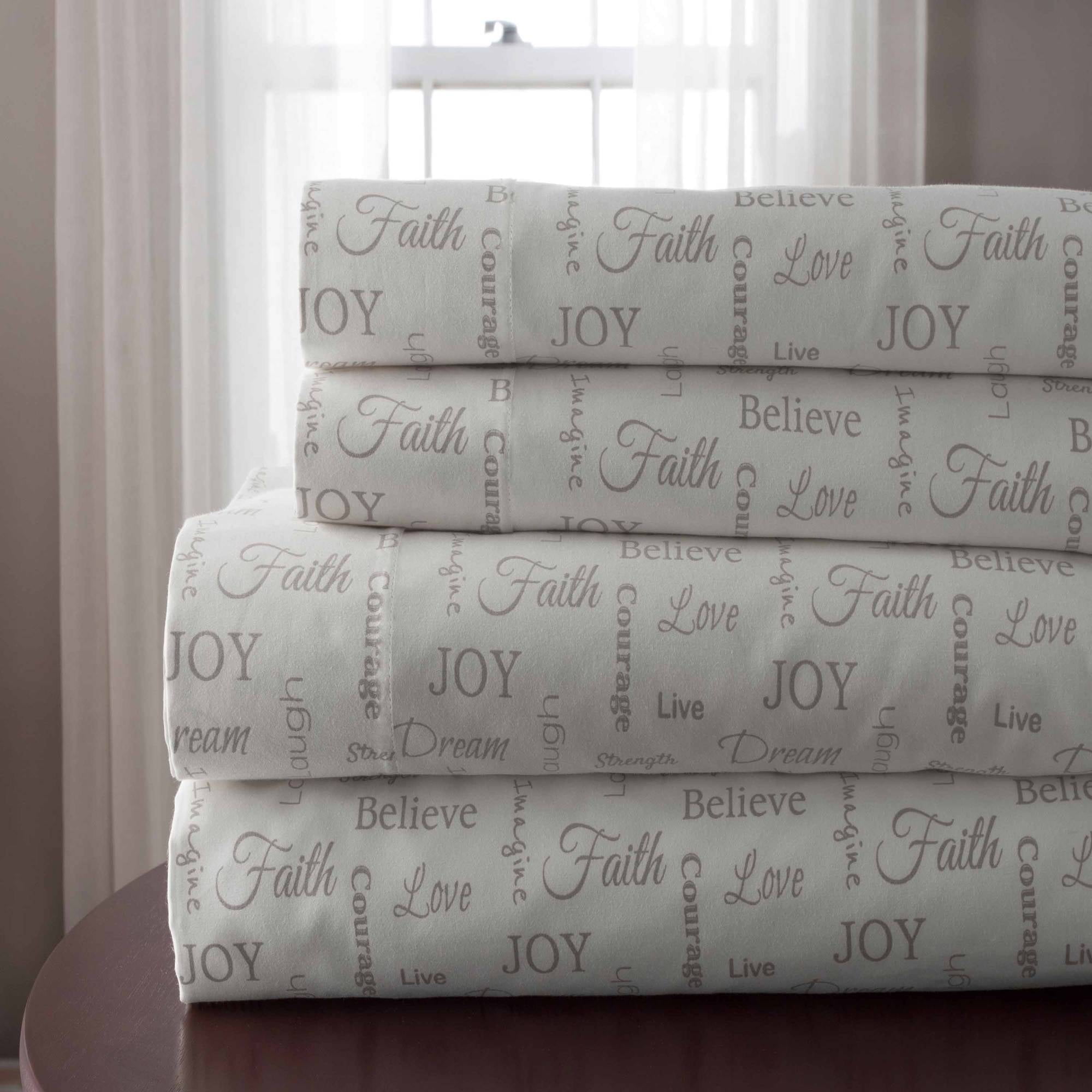 Elite Home Products Inc. Inspirational Microfiber Print Sheet Sets