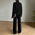 thumbnail image 4 of Yutgune Women's 2 Piece Sweatsuit Mock Neck Long Sleeve Sweatshirt Drawstring Wide Leg Pants Casual Lounge Set, 4 of 7