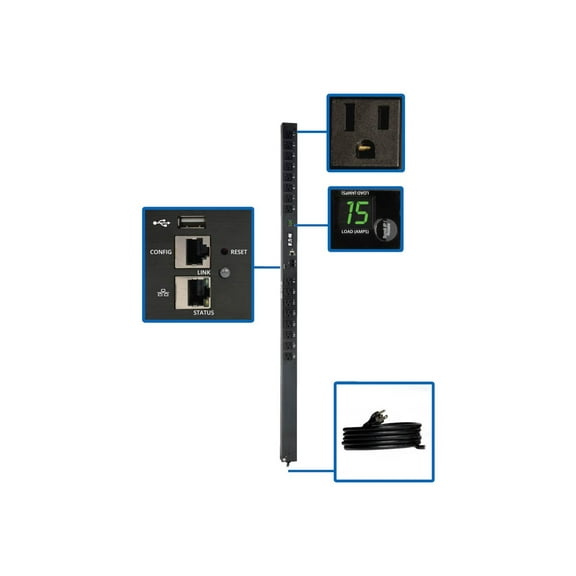 1.4kW Single-Phase Switched PDU with LX Platform Interface, 120V Outlets (16 5-15R), 10 ft. Cord w/5-15P, 0U, TAA