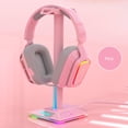 thumbnail image 3 of Soporte para auriculares RGB 2 puertos USB Iluminación de control Accesorios AUX de 3,5 mm shamjiam Rosado, 3 of 8