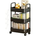 thumbnail image 1 of LAICAIW Storage Rack On Wheels, Rolling Storage Trolley, 3/4 Tier Kitchen Storage Utility Cart, Cart On Wheels, Rolling Storage Cart, Mobile Rolling Trolley On Wheels, Multifunctional Storage Organi, 1 of 7