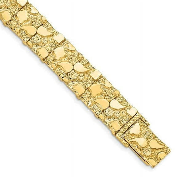 Primal Gold 14 Karat Yellow Gold 12.50mm Nugget Bracelet