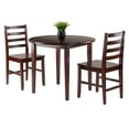 thumbnail image 2 of Winsome Wood Clayton 3-Pc Dining Set, Drop Leaf Table & 2 Ladderback Chairs, Walnut Finish, 2 of 6