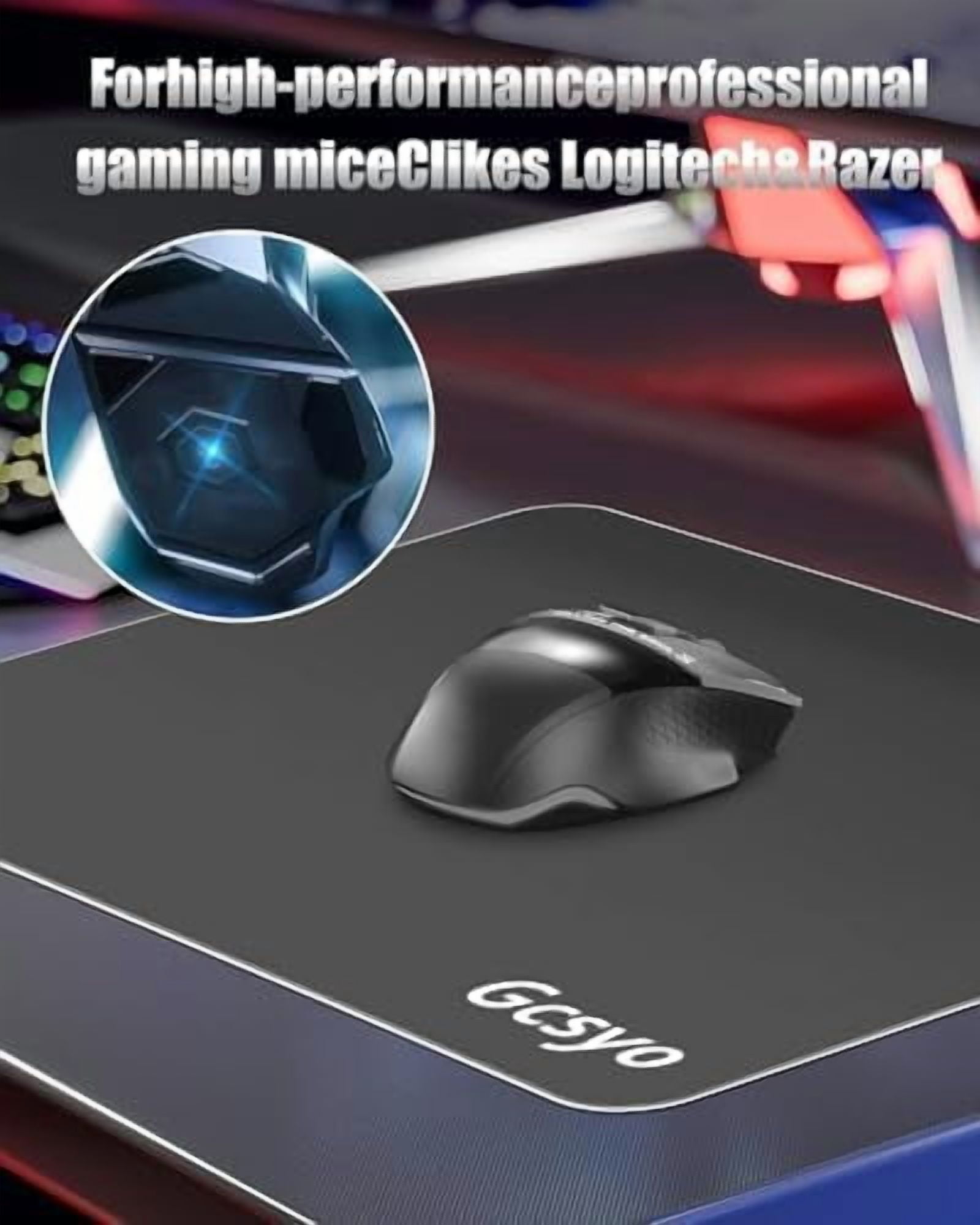 Professional Glass Gaming Mouse Pad for Logitech G502/G PRO/G703, Large Non Slip Mousepad for Avid Gamer-Special Glass Surface with Improved Precision and Speed for Smooth Mouse Control