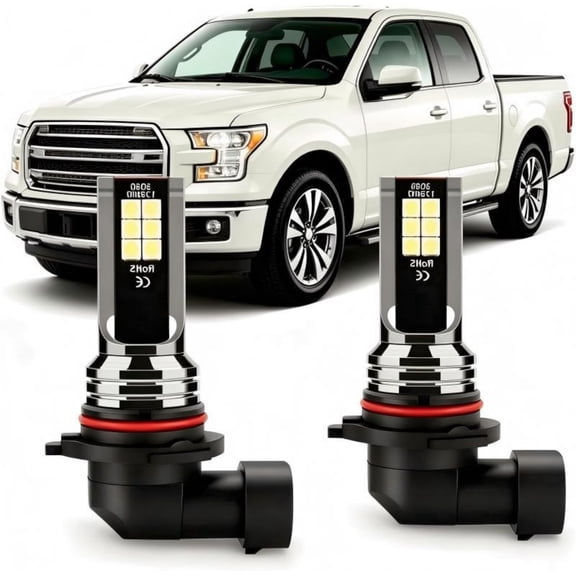 soukeo Super Bright 6000K White LED Headlight Bulbs Fit for Ford F-150 2004-2014, Fog Light Bulbs, Plug and Play, 2pcs