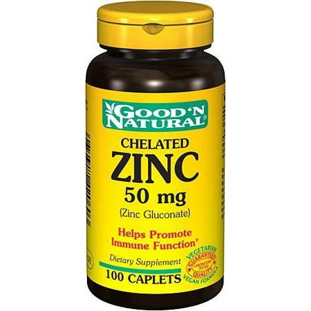 Chelated Zinc 50 mg Good 'N Natural 100 Caplet - Walmart.com