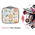 thumbnail image 6 of FORMRS Travel Makeup Bag Large Capacity Train Case Cosmetic Organizer with Adjustable Dividers, Orange Retro Flower, 6 of 8