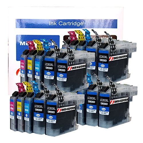 ink4work© 20 Pack Replacement Ink Cartridge Combo for Brother LC203 XL LC203XL (8 Black, 4 Cyan, 4 Magenta, 4 Yellow) for MFC-J460DW MFC-J480DW MFC-J485DW MFC-J680DW MFC-J880DW MFC-J885DW