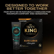SKYN King Elite Large Extra Glide Non-Latex Condoms, 30 Count – Extra glide for extra comfort