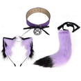 thumbnail image 3 of Diadema con orejas de felpa Yuyangstore morado y negro, 3 of 8
