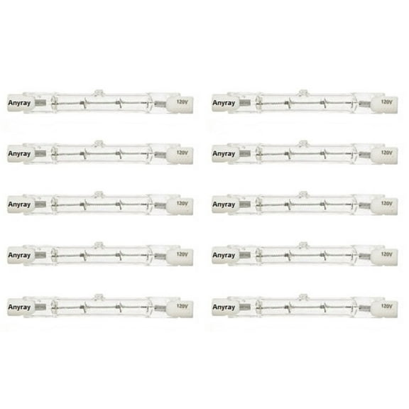 Anyray A1826Y (10)-Bulbs 100W Light Bulb 110V 120v 130V T3 J Type R7S 100 Watt Double Ended 78mm or 3-1/8 inch Long