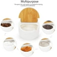 thumbnail image 5 of NEX White Ceramic Sugar Bowls, Set of 3 with Bamboo Lids and Spoon, 5 of 7