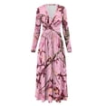 thumbnail image 5 of FKELYI Camo Pink Forest Print Fall Maxi Dress for Women Long Sleeve V Neck Wedding Guest Dresses Flowy A-Line Elegant Dress with Pockets, L, 5 of 6