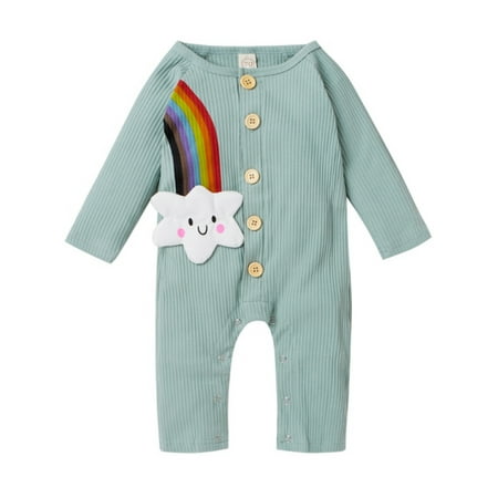 

Maxcozy Baby Girl Boy Romper Jumpsuit Rainbow Cloud Playsuit Clothes Outfit