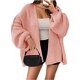 thumbnail image 2 of Long Sleeve Solid Women Lantern Loose Knit Oversize Sweater Cardigan, 2 of 6