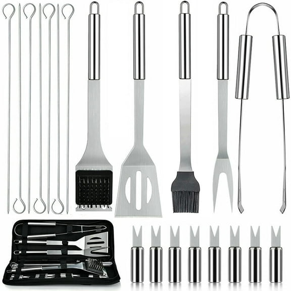 21 Pieces Complete Grill Accessories Kit, Very Best Grill Gift on Birthday Wedding - Professional BBQ Accessories Set for Outdoor Camping Grilling