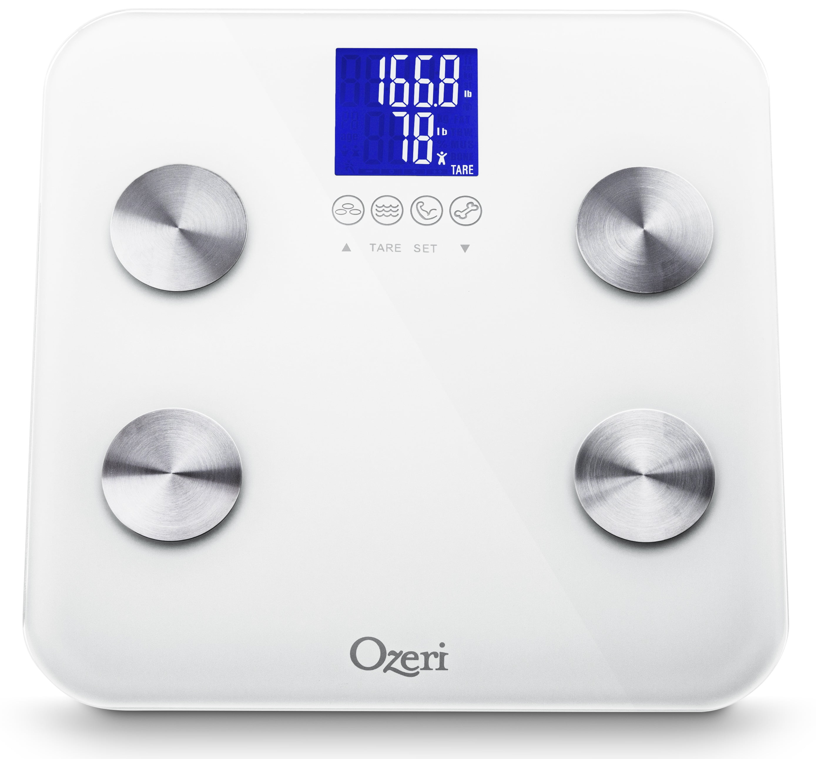 Ozeri Touch 200 KG Body Measures Weight 440 LBS Total Body Bathroom Scale 