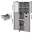 thumbnail image 2 of Homfa Kitchen Pantry Storage Cabinet, 67" Pantry Cabinet with Doors and Removable Drawers, Freestanding Cupboard for Dining Room, Gray, 2 of 6