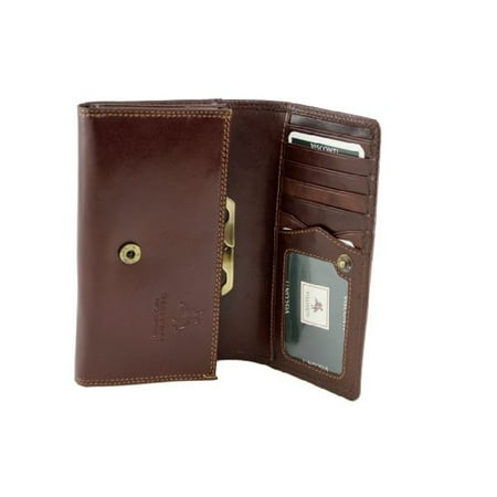 Visconti - Visconti Monza-12 Womens Large Italian Soft Leather Purse / Wallet (Brown) - 0