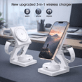 thumbnail image 5 of Geyo 3-in-1 Magnetic Charging Station for Multiple Devices, Travel Foldable Wireless Charger Stand, Compatible with iPhone, Watch, Earbuds, White, 5 of 6
