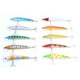 thumbnail image 3 of 10 señuelos de pesca coloridos de 95 mm, anzuelos afilados, cebos, aparejos, accesorios de pesca, 3 of 15
