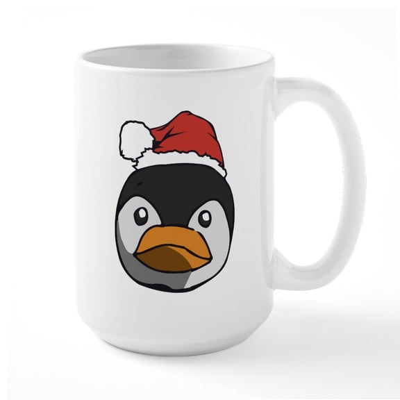 CafePress - Santa Penguin - 15 oz Ceramic Large White Novelty Mug