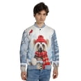 thumbnail image 4 of Playful Chinese Crested Welcomes Winter Snowy Day with Cardinal Bird All Over Print 3D Baseball Jacket Dog Lover Bomber Jacket Softball - 12017, 4 of 6