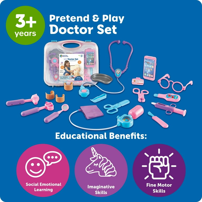 Learning Resources Pretend Play Doctor Set Pink Medical Kit