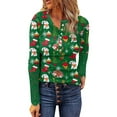 thumbnail image 2 of Diconna Blouses de Noël pour Femmes Manches Longues Boutonnées T-Shirts Décontractés Fête Festivals, 2 of 6