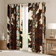 thumbnail image 2 of Cowhide Curtains & Drapes Western Curtains,Brown Cow Print 30%-50% Blackout Curtains Exotic Diamond Aztec Tribe Farm Animals Bull Cattle Skin Room Decor Cowboys Gifts for Women, 2 of 6
