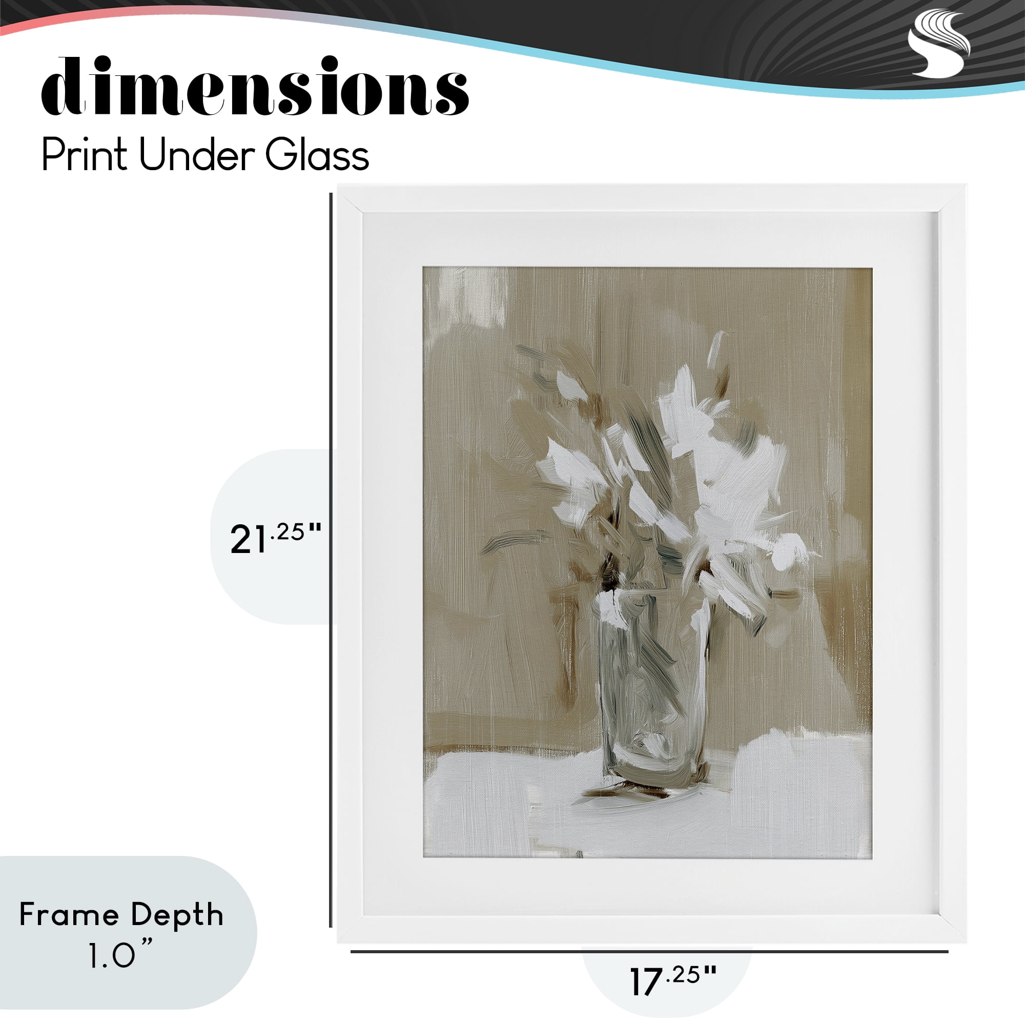 Stupell Industries Pure Forms Still Life White Framed Print Under Glass, design by Svetlana Aleynikova