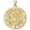 Yellow Gold, variant on Our Lady of Mount Carmel Religious Medal Oval - 2/3 X 3/4 inch Size of Nickel, Solid 14K White Gold