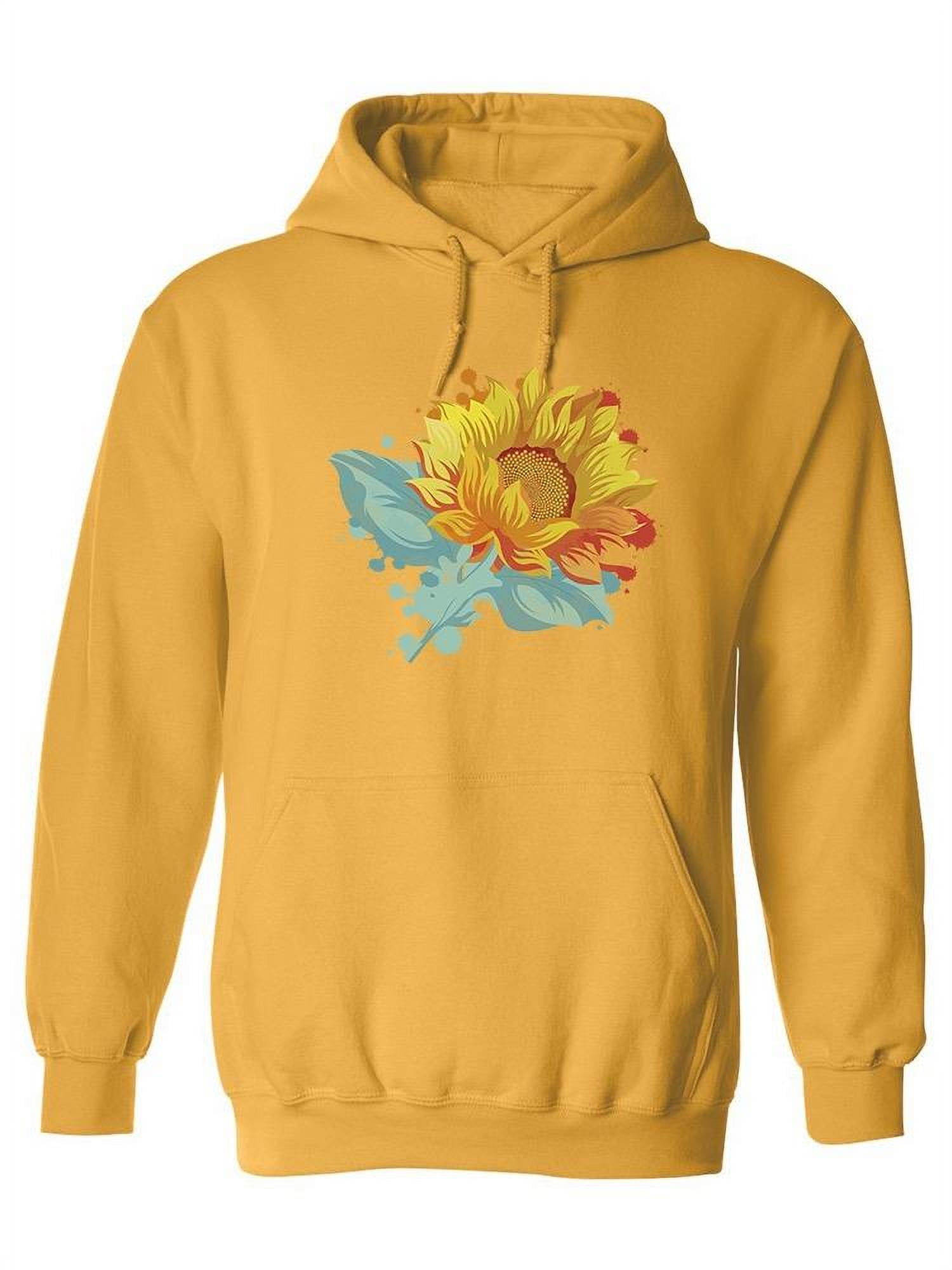 Yellow Sunflower Hoodie Women SPIdeals Designs, Female 4XLarge