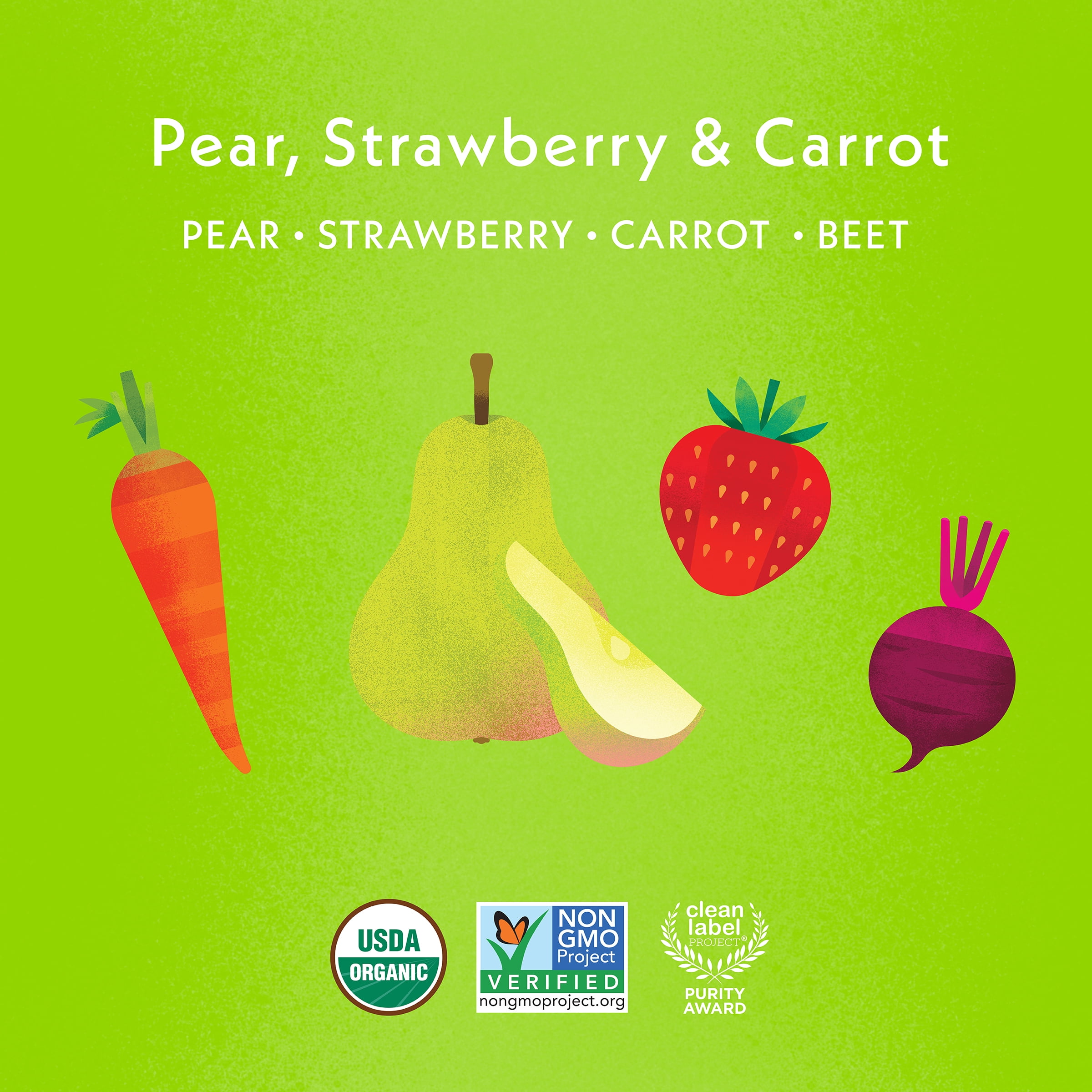 Once Upon a Farm Organic Refrigerated Baby Food Fruit & Veggie Blend Pear, Strawberry & Carrot, 4oz Bowl