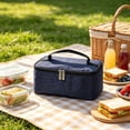 thumbnail image 6 of Large Insulated Lunch Bag Cooler Tote with Zipper Closure for Adults, Soft Lunch Box Cooler Bag with Top Handle for Men and Women, Portable Durable Lunch Tote Bag for Work Travel Office, 6 of 7