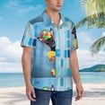 thumbnail image 5 of Easygdp Prague Ratter Dog in Bathtub Men's Hawaiian Shirts Print Lapel Short Sleeve for Beach, vacation, party, casual occasions - Small, 5 of 9
