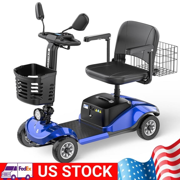 Paiseec D1 Foldable Mobility Scooter for Seniors & Adults350LBS Capacity, 15 Miles Range, All-Terrain 4-Wheel Electric Scooter with LED Headlight & 250W Motor