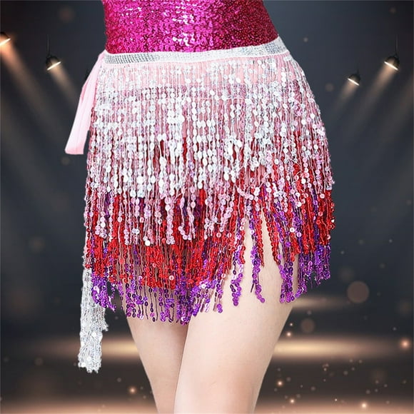 GZWYHT Skirts for Women,Mini Skirt Sequin Fringe Women's Nightclub Skirt Skirt Stage With Sparkly Sparkly Costume Fashion Skirt Leather Skirt,Wrap Skirt,D Dress,Sequin Skirt One Size