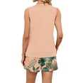 thumbnail image 5 of Women's Hawaiian 2 Piece Sets Square Neck Tank Top and Tropical Floral Print Shorts Set Comfy Breathable Summer Lounge Sets, 5 of 5
