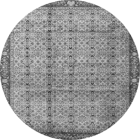 Ahgly Company Indoor Round Persian Gray Traditional Area Rugs, 4' Round