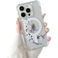 thumbnail image 1 of Fzchun Étui Magnétique pour iPhone 14 Pro Max avec Motif Floral Transparent Magsafe Design Imprimé Flexible Acrylique Antichoc pour Femmes Filles, Étui de Protection Fleur, Fleur de Poirier Blanche, 1 of 4