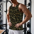 thumbnail image 5 of Pofeuu Gold Pinecone Merry Christmas Print Men's Workout Tank Tops Sleeveless Muscle Gym Shirt Quick Dry-3X-Large, 5 of 7