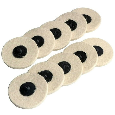 

BUYISI 10pcs 3Inch Wool Polishing Wheel Roll Lock Sanding Disc Buffing Grinding Tool